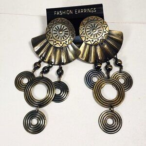 Women's Stunning Stylish Beaded Drop Hoops Statement Post Drop Dangle Earrings